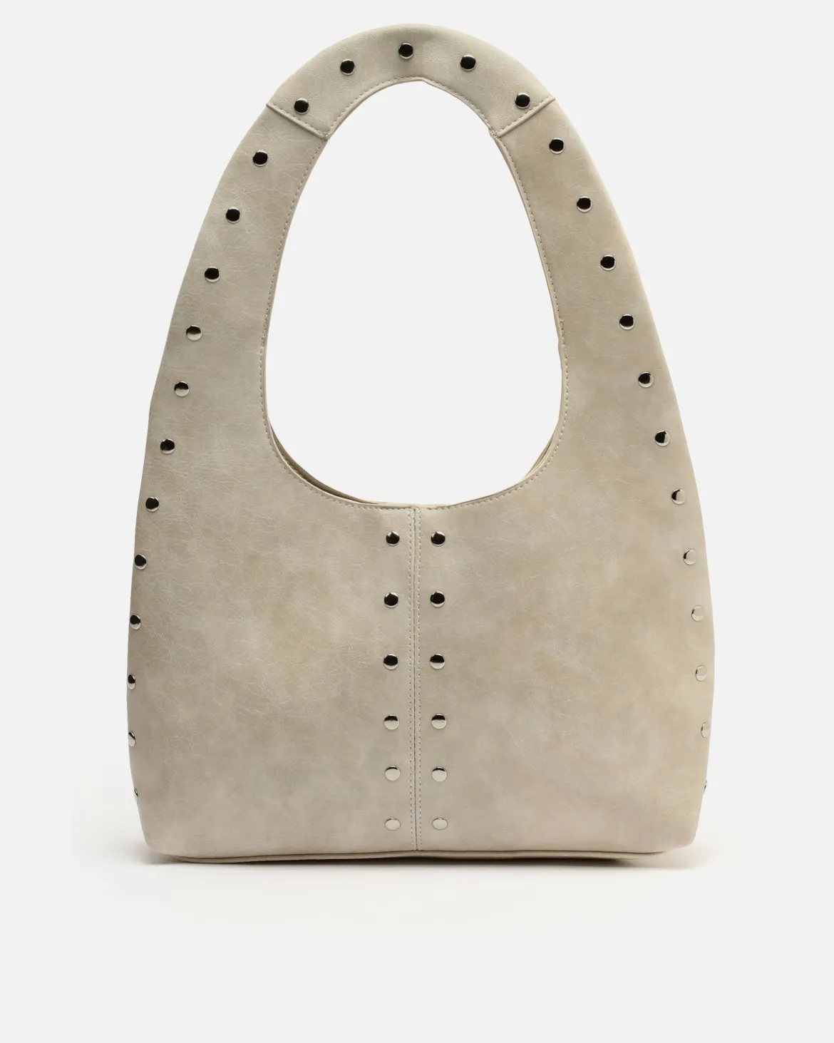 Bolso hobo grande con detalles metálicos