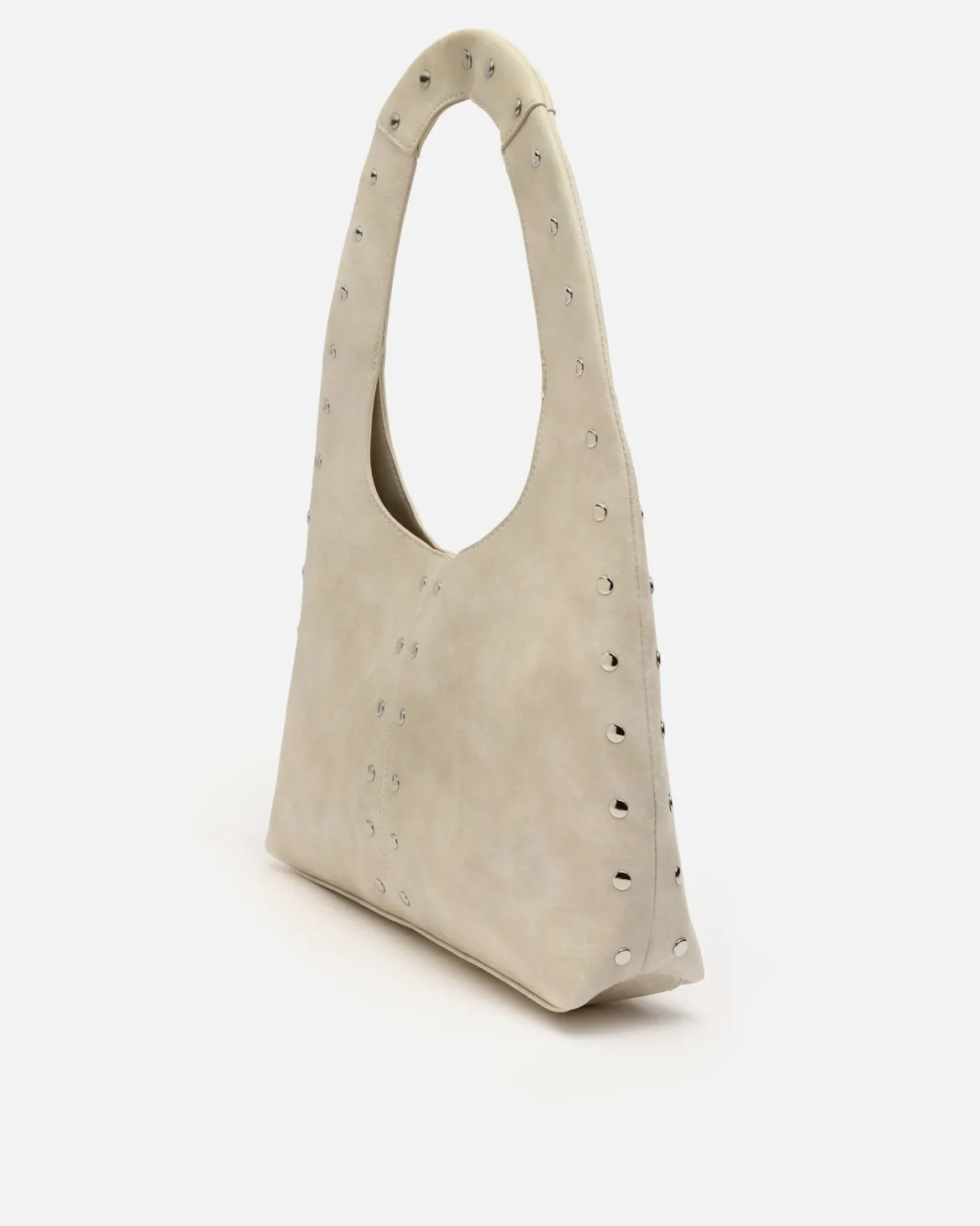 Bolso hobo grande con detalles metálicos