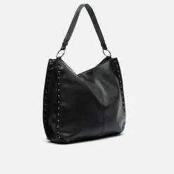 Bolso hobo grande con detalles metálicos