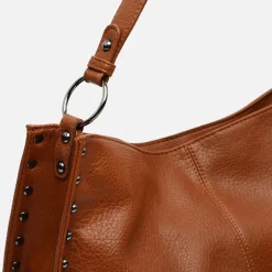 Bolso hobo grande con detalles metálicos