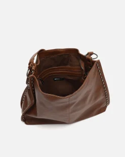 Bolso hobo grande con detalles metálicos
