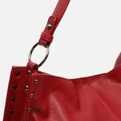 Bolso hobo grande con detalles metálicos