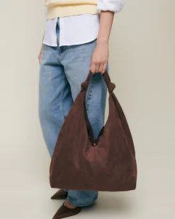 Bolso hobo grande efecto ante con neceser extraíble