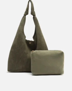 Bolso hobo grande efecto ante con neceser extraíble