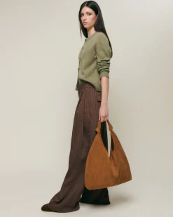 Bolso hobo grande efecto ante con neceser extraíble