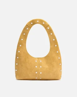 Bolso hobo pequeño con detalles metálicos