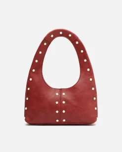 Bolso hobo pequeño con detalles metálicos