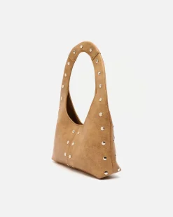 Bolso hobo pequeño con detalles metálicos