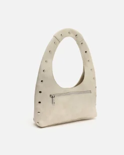 Bolso hobo pequeño con detalles metálicos