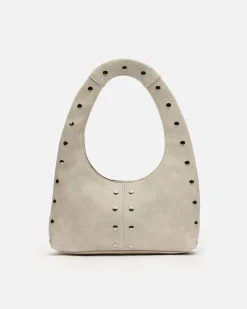 Bolso hobo pequeño con detalles metálicos