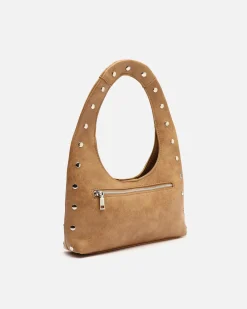 Bolso hobo pequeño con detalles metálicos