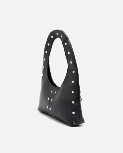 Bolso hobo pequeño con detalles metálicos