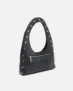 Bolso hobo pequeño con detalles metálicos