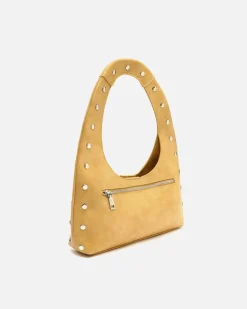 Bolso hobo pequeño con detalles metálicos
