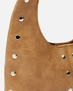 Bolso hobo pequeño con detalles metálicos
