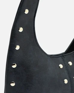 Bolso hobo pequeño con detalles metálicos