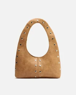 Bolso hobo pequeño con detalles metálicos