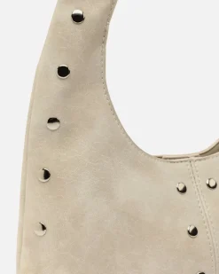 Bolso hobo pequeño con detalles metálicos