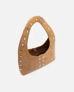 Bolso hobo pequeño con detalles metálicos