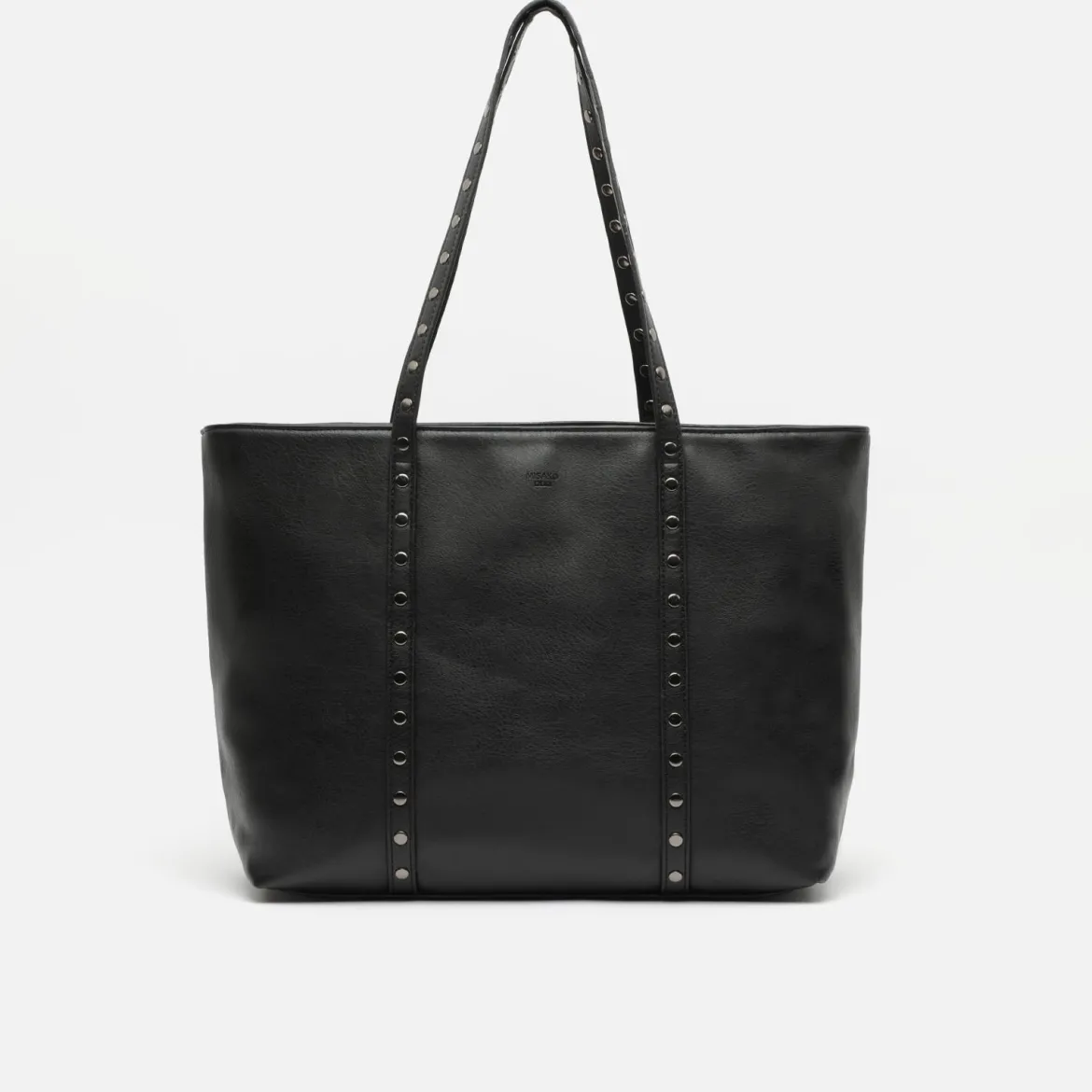 Bolso shopper con detalles metálicos
