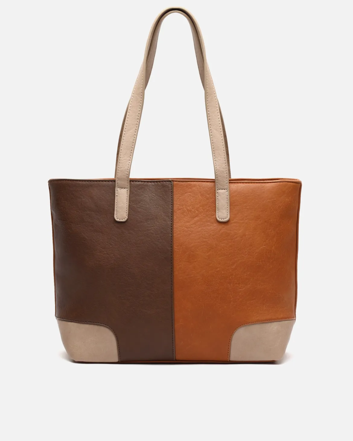 Bolso shopper con estampado patchwork