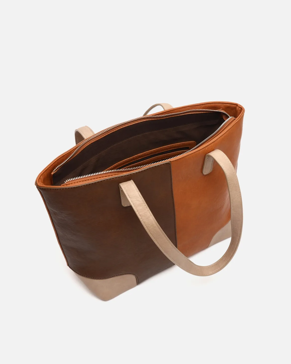 Bolso shopper con estampado patchwork