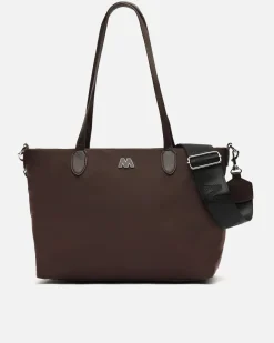 Bolso shopper de nylon con asa bandolera extraíble