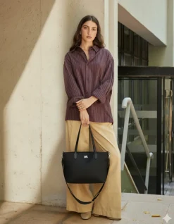 Bolso shopper de nylon con asa bandolera extraíble
