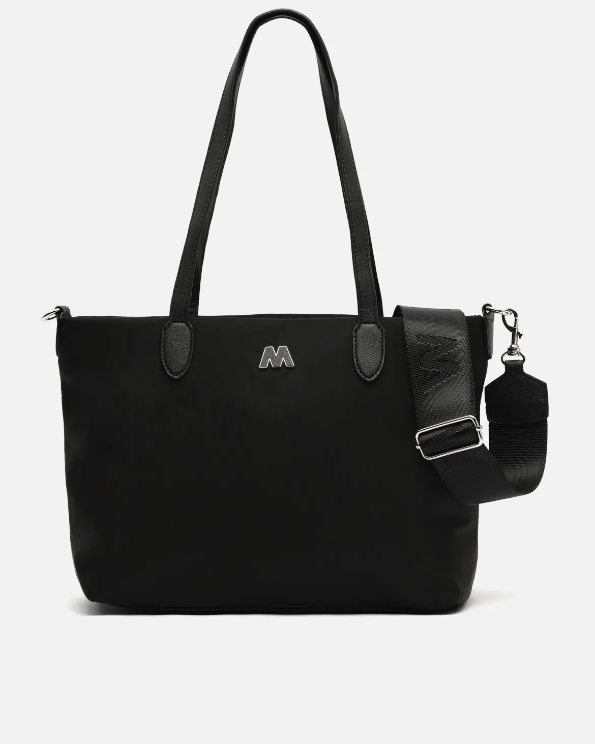 Bolso shopper de nylon con asa bandolera extraíble