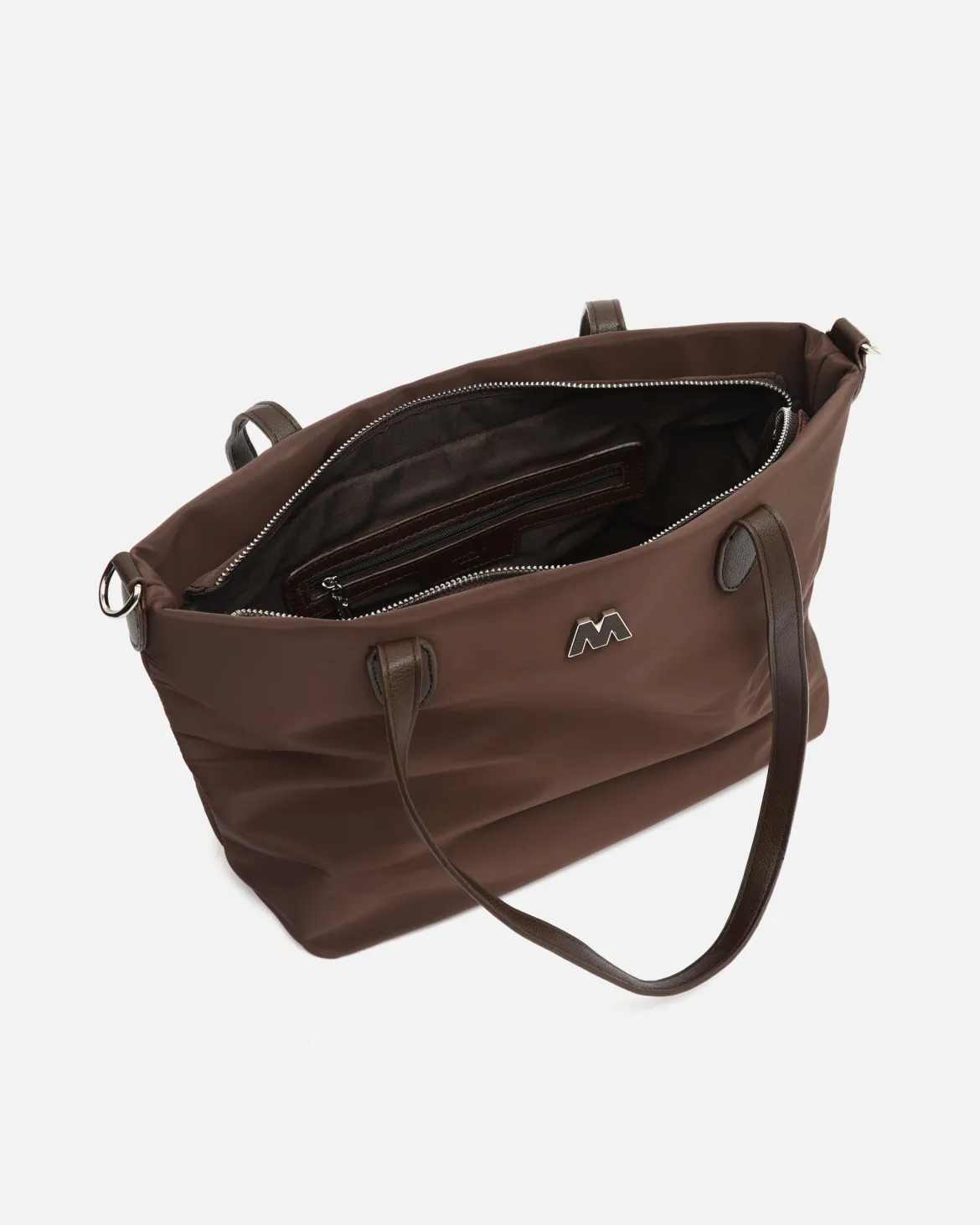 Bolso shopper de nylon con asa bandolera extraíble