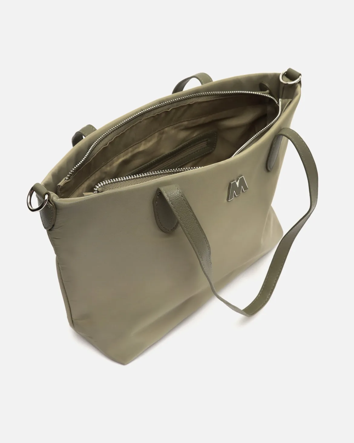 Bolso shopper de nylon con asa bandolera extraíble