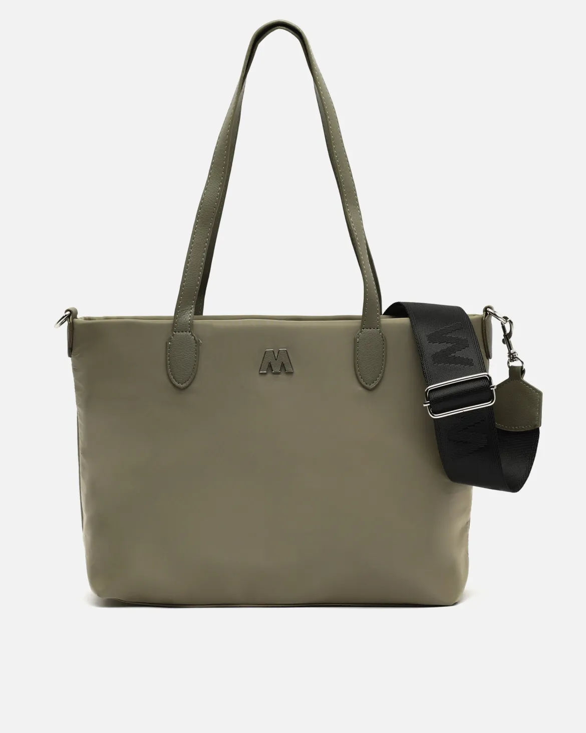 Bolso shopper de nylon con asa bandolera extraíble