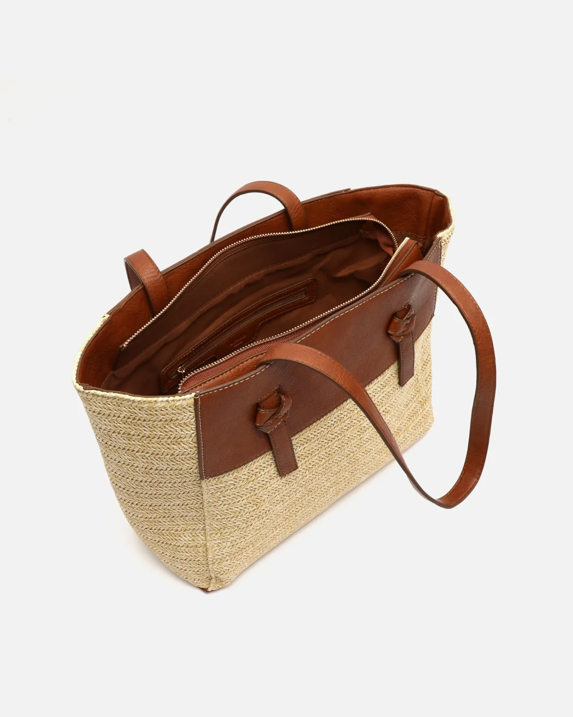 Bolso shopper efecto rafia