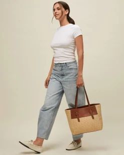 Bolso shopper efecto rafia