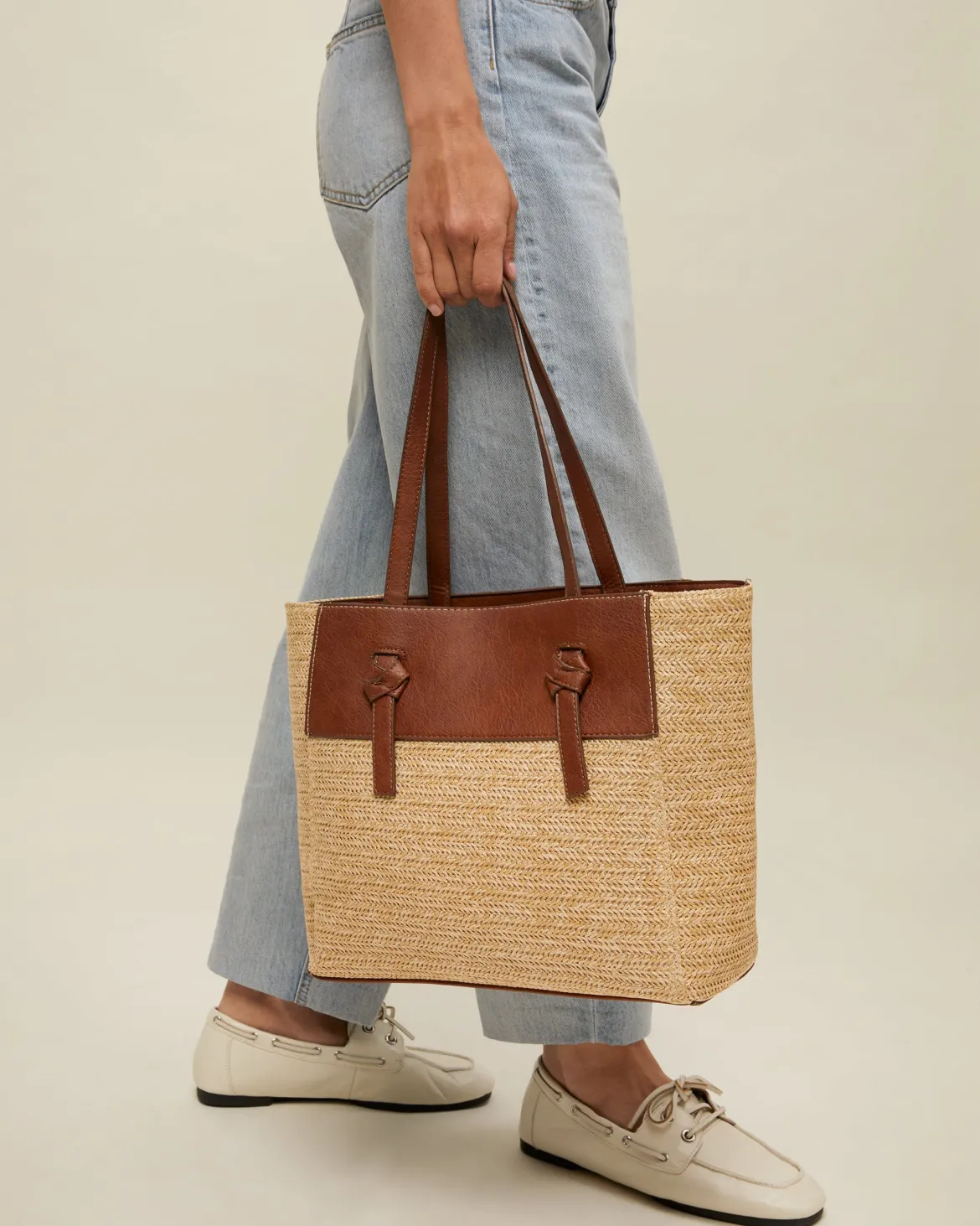 Bolso shopper efecto rafia
