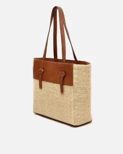 Bolso shopper efecto rafia