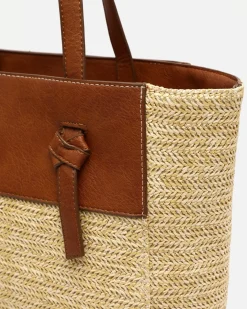 Bolso shopper efecto rafia