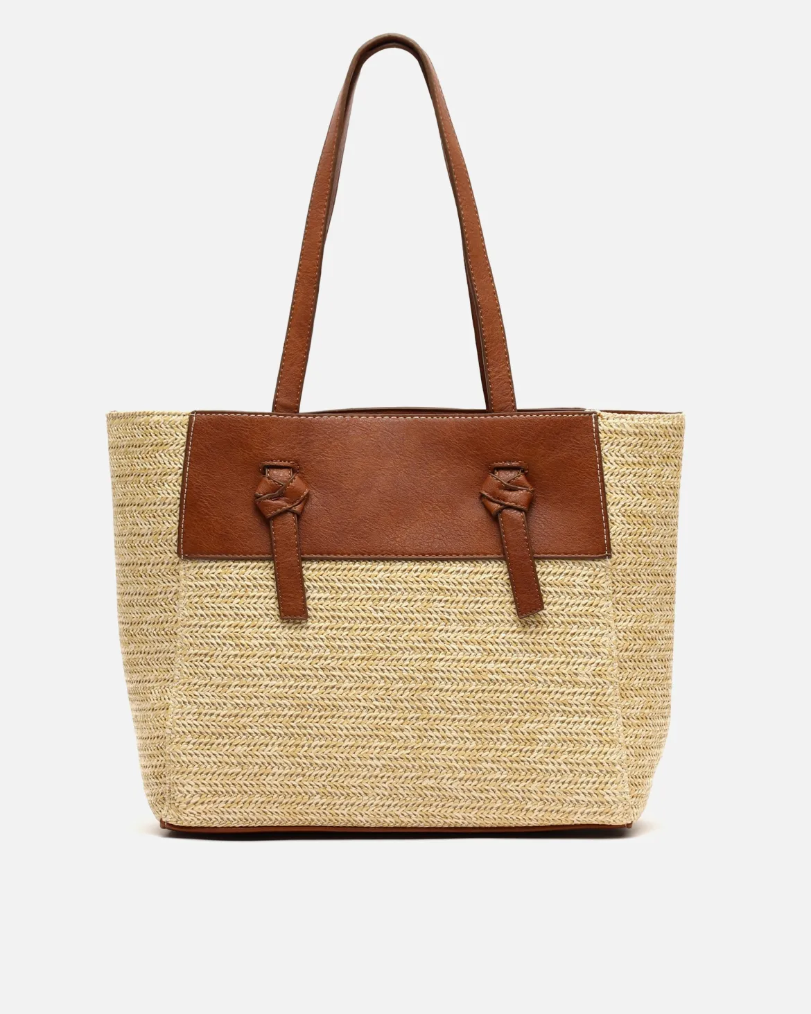 Bolso shopper efecto rafia