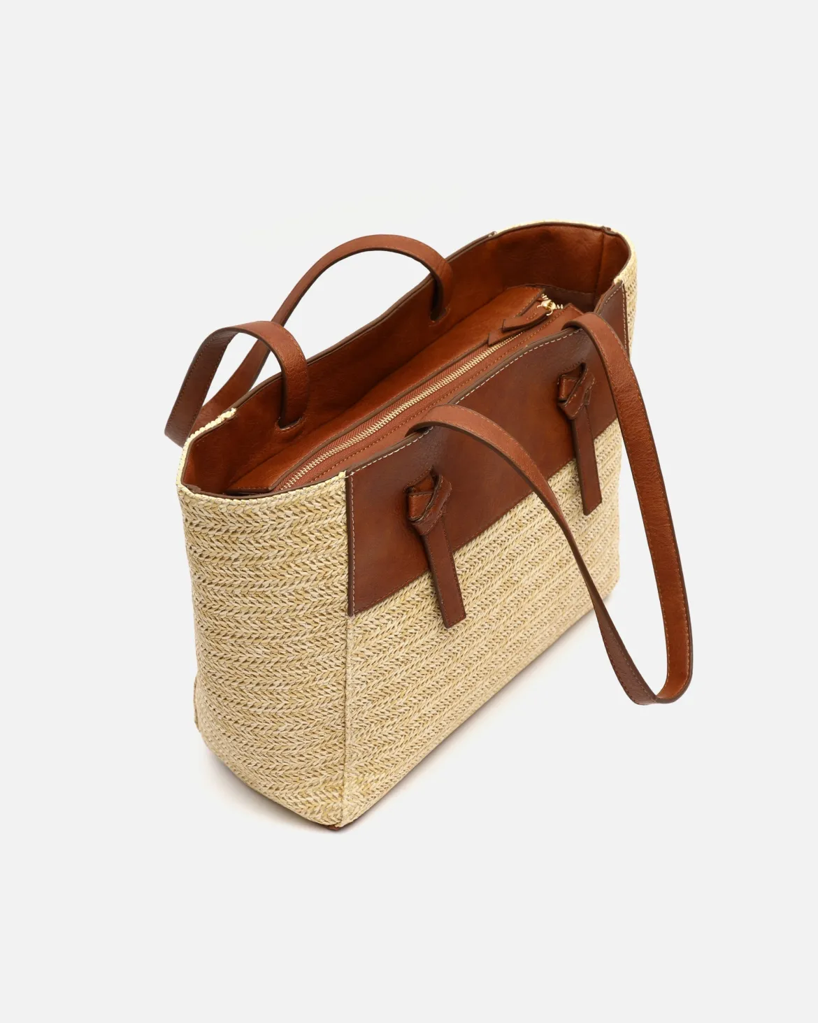 Bolso shopper efecto rafia