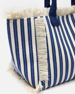Bolso shopper estampado de rayas