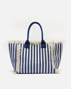 Bolso shopper estampado de rayas