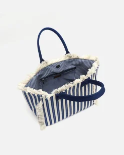 Bolso shopper estampado de rayas