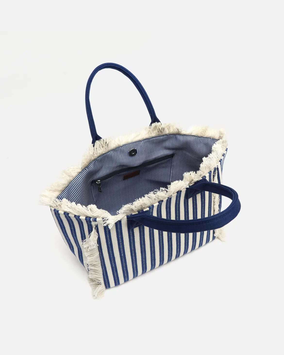 Bolso shopper estampado de rayas
