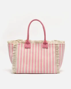 Bolso shopper estampado de rayas