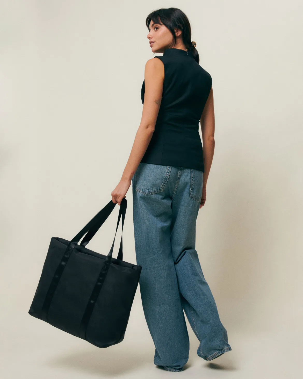 Bolso shopper grande con bolsillo para portátil 14 pulgadas