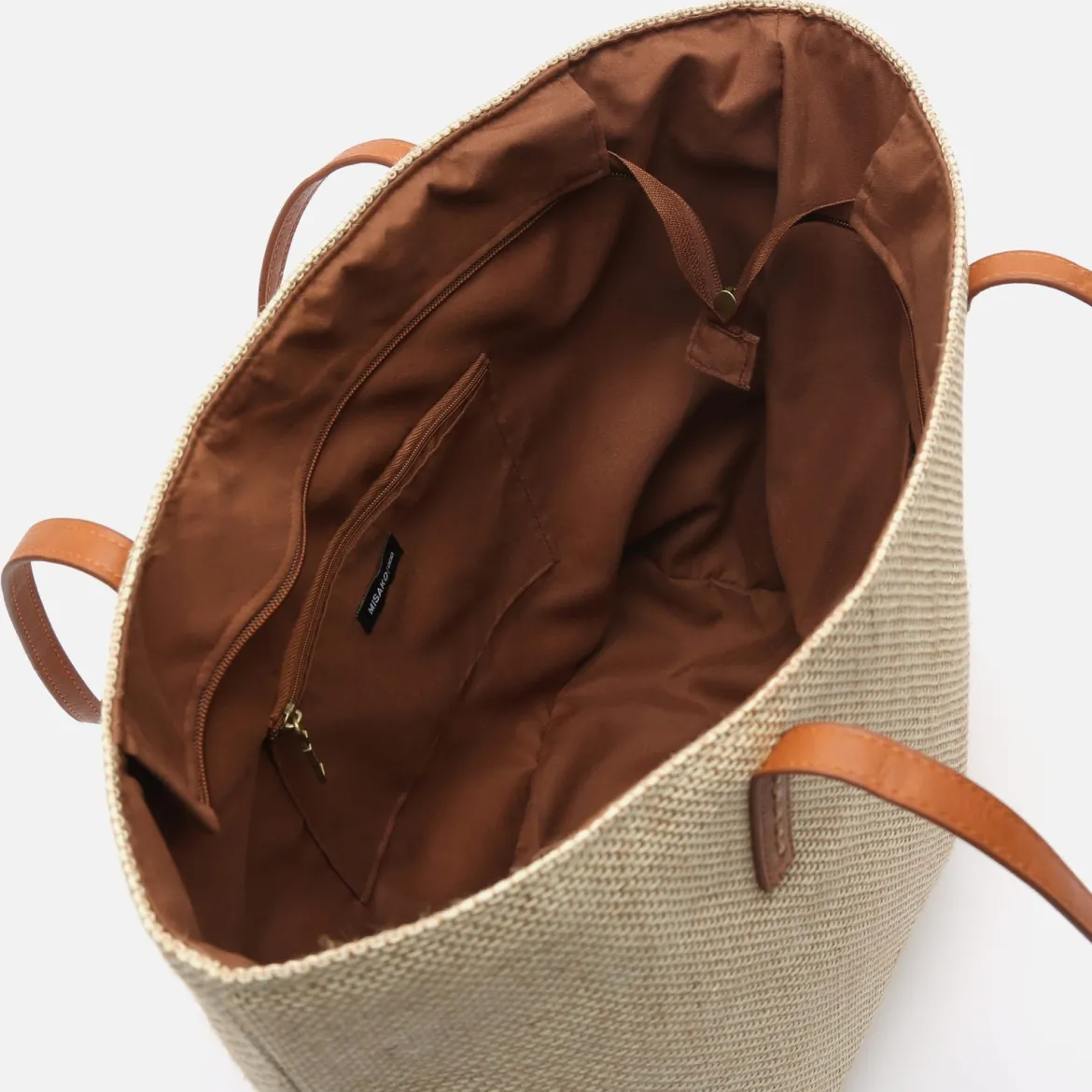 Bolso shopper grande efecto rafia