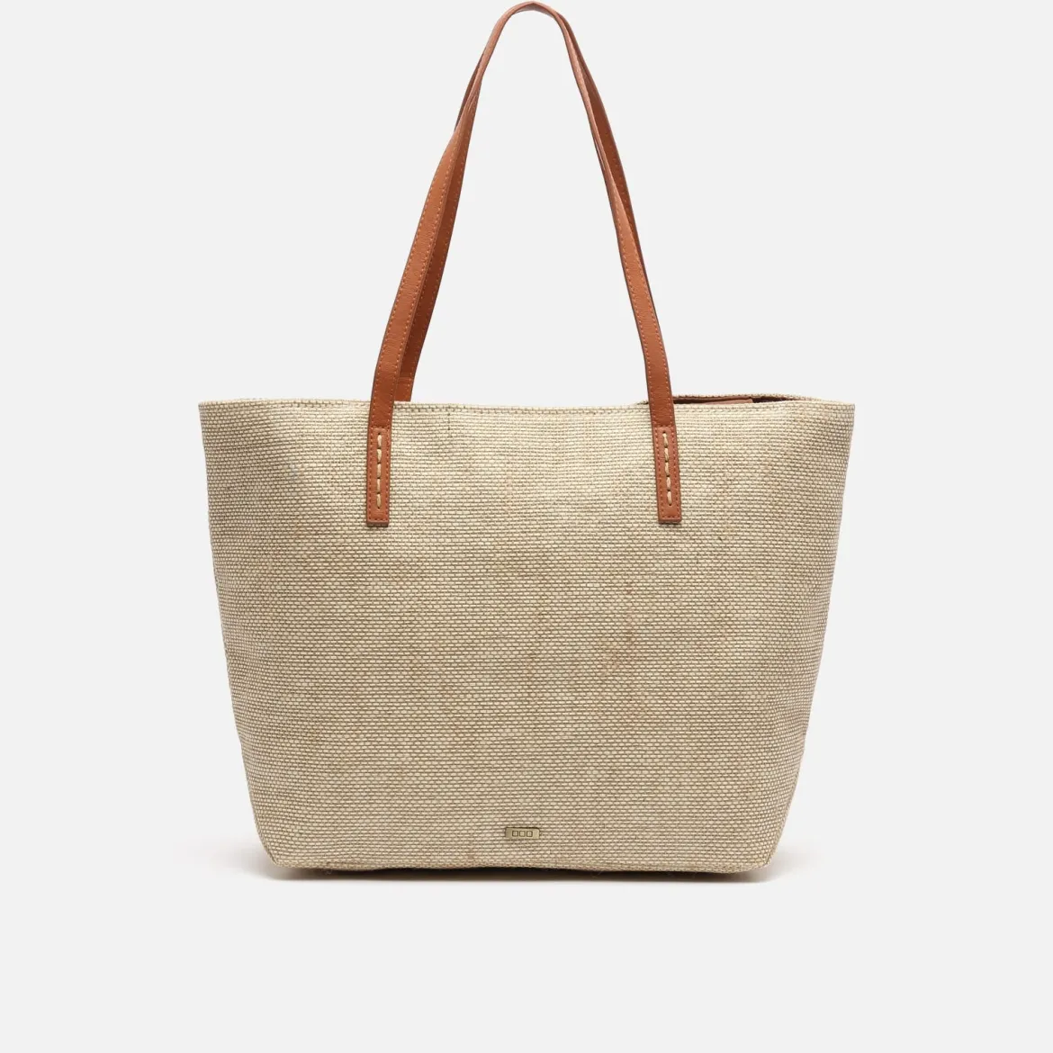 Bolso shopper grande efecto rafia