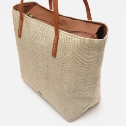 Bolso shopper grande efecto rafia