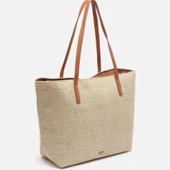 Bolso shopper grande efecto rafia