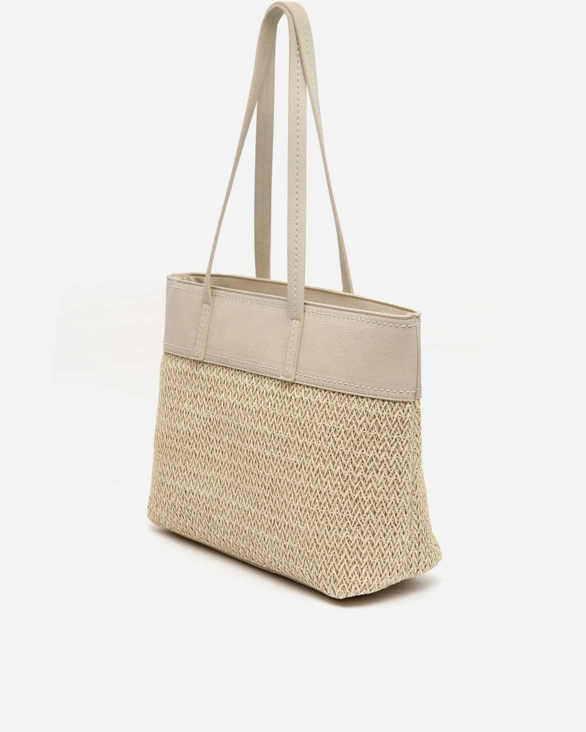 Bolso shopper grande efecto rafia